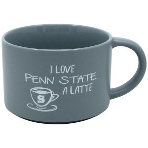 gray ceramic mug I Love Penn State a Latte